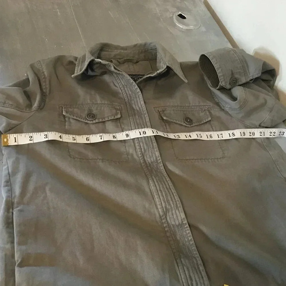 Abercrombie & Fitch Olive Military Utility Jacket Cargo Boho Boxy Loose Fit SZ S - Picture 7 of 8